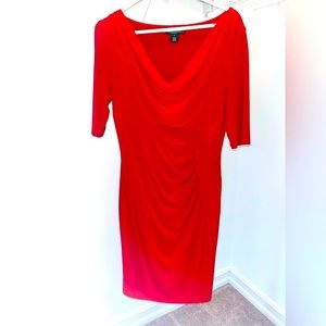NWOT Ralph Lauren Red Ruched Dress - Size 8